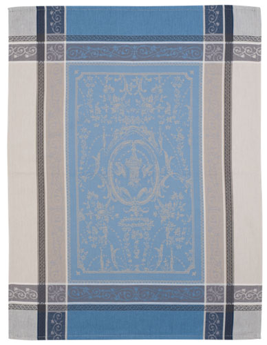 Set of 3 Jacquard dish cloths (Versailles. raw bleu) - Click Image to Close